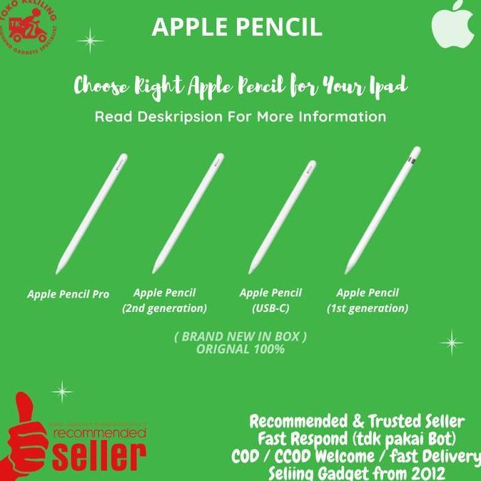 Apple Pencil Pro 2024 - Apple Pencil 2nd Gen - Apple Pencil 1st Gen - Apple Pencil Type C