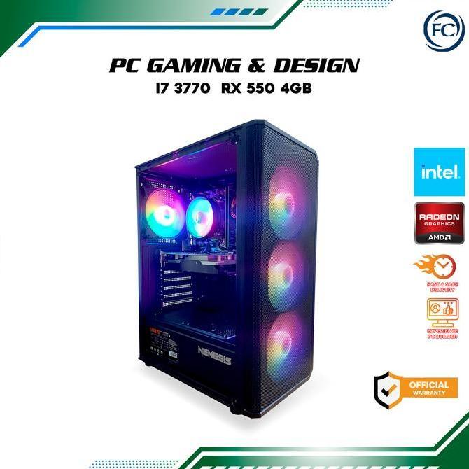 PC GAMING i7 RX550 Full Set Keyboard Mouse Speaker RGB +Monitor Gaming