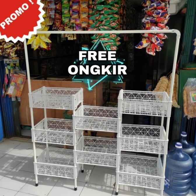 RAK SUSUN WARUNG Rak Warung Keranjang Susun Rak Dagangan Rak Kopi
