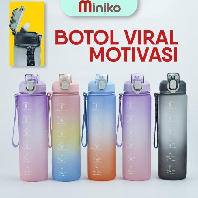 Botol Minum Motivasi 1Liter - Tumblr Jumbo Viral - Botol Minum Viral