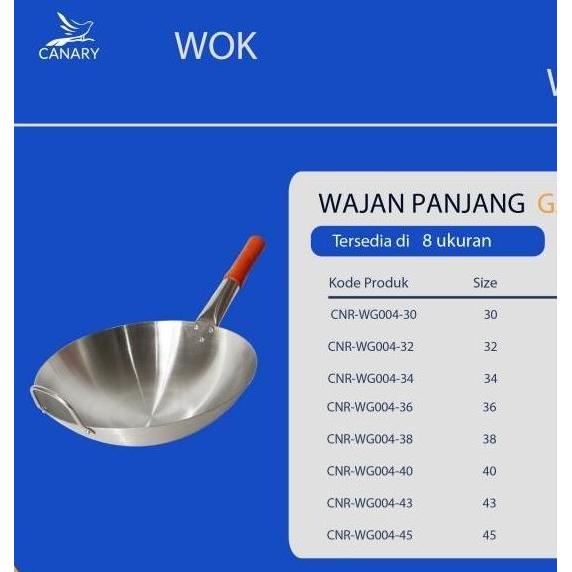 SALE - Canary Wajan Penggorengan 30CM Stainless Gagang Kayu Wajan Nasi Goreng 30Cm