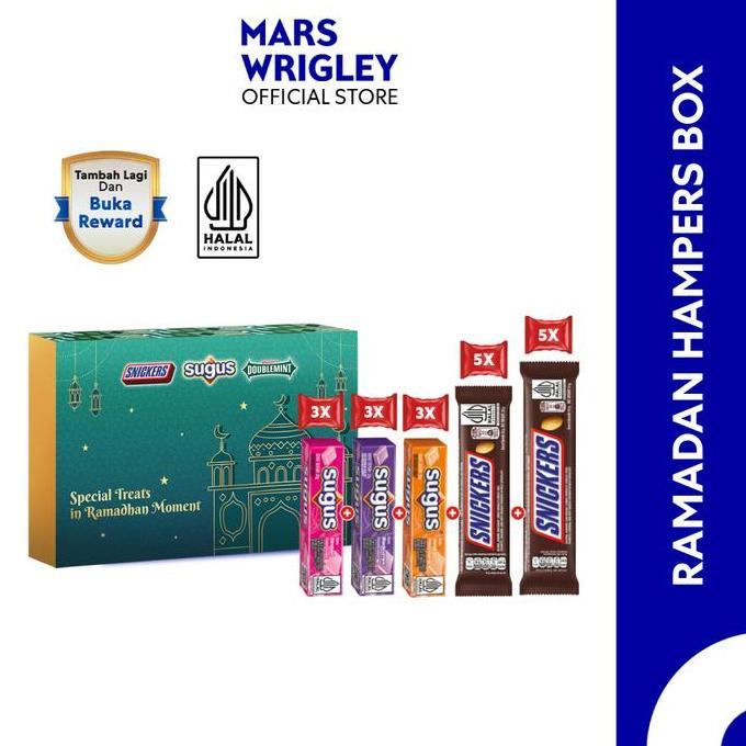 RAMADHAN HAMPERS BOX - SNICKERS 51GR X5 + SNICKERS 35GR X5 + SUGUS MIX VARIANT X9