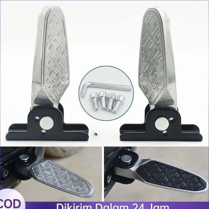 1Pasangan Injak Kaki Sepeda Listrik Pedal Belakang Sepeda Listrik Lipat Footstep Aluminum Jalu Lipat