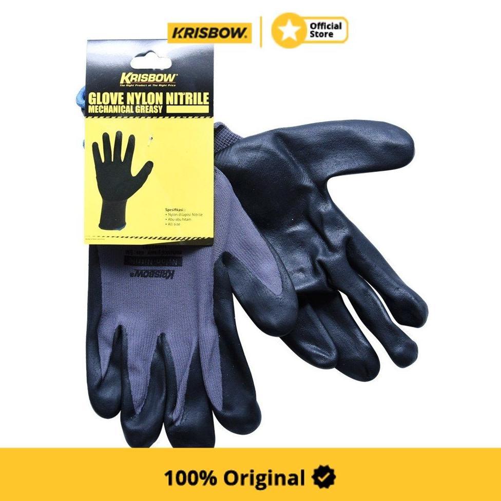 Krisbow Safety Gloves Sarung Tangan Pengaman Nilon Nitril