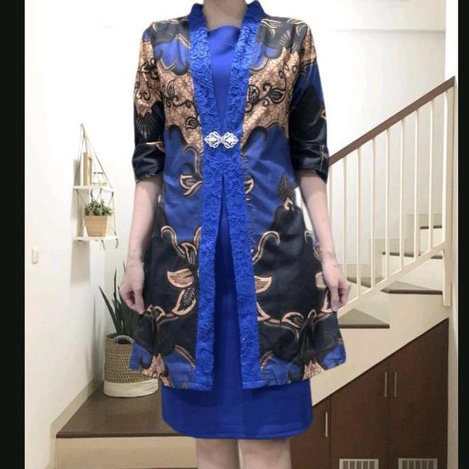Dress blazer batik 1069 / set dress blazer 1 set terlaris