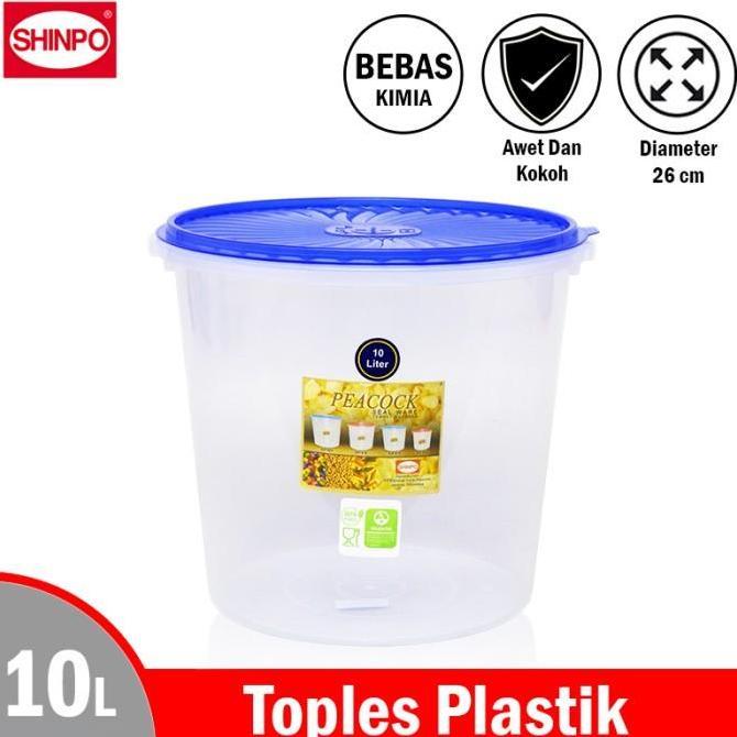 SHINPO Toples Plastik Dengan Tutup 10 Liter Sealware SPO-SIP-610