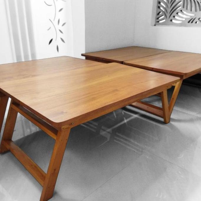 Meja lesehan lipat full kayu jati //meja belajar lipat jumbo