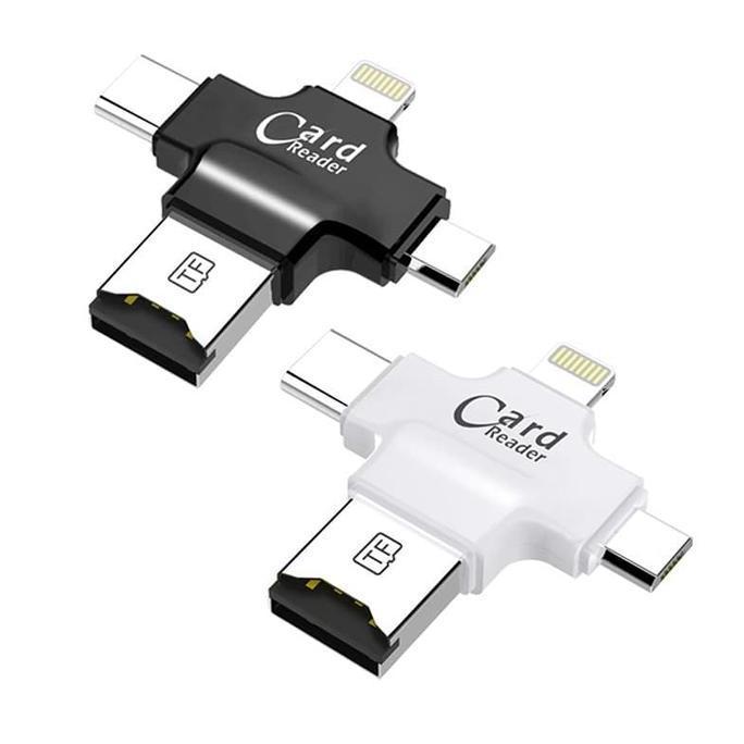 Xfour- Card Reader Usb / Otg 4 In 1 Support Type C / Micro Usb / Iphone