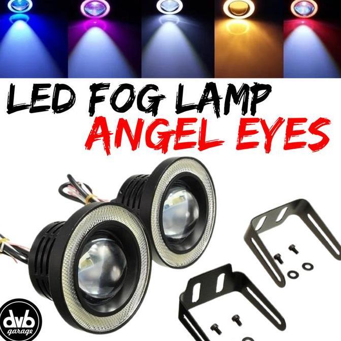 HAYVEZZA (2 PCS) LED ANGEL EYES FOGLAMP 3,5 INCH 89MM FOG LAMP UNIVERSAL