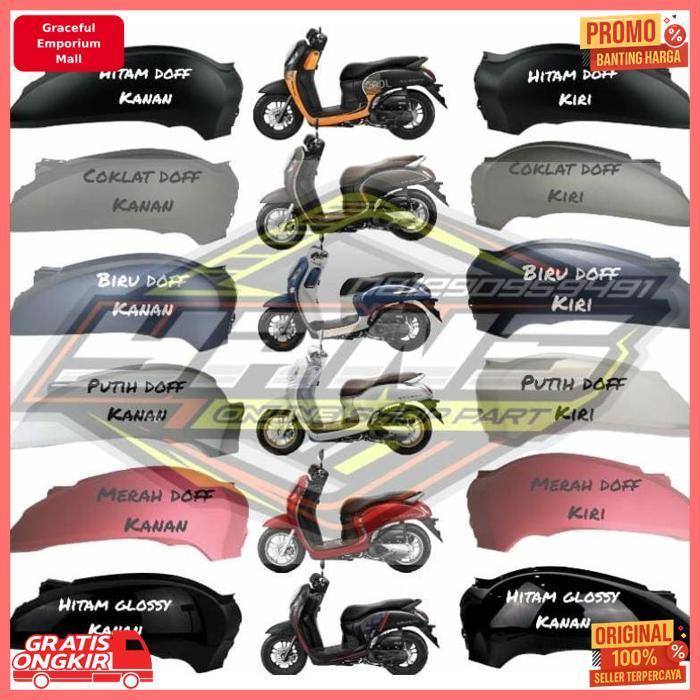 Original Cover Rl Body Belakang Kanan Atau Kiri Scoopy New Led K2F Tahun 2021-2023 Hitam Doff Biru D