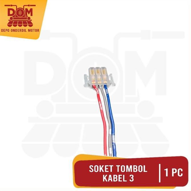 Promo Soket Tombol Riting Kabel 3 (PSP) Cop Fiting Socket Saklar Sen Knop Lampu Dim Motorcycle Motor