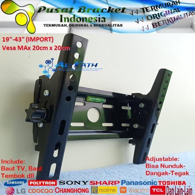 Bracket TV POLYTRON 19 s/d 43 inch IMPORT QUALITY Garansi 100% cocok