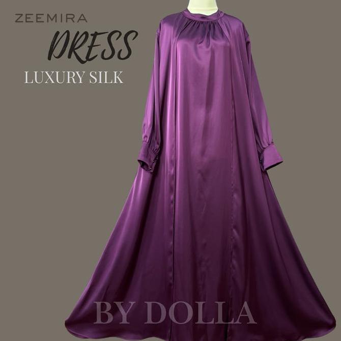 Wxwxw- By Dolla - Zeemira Dress - Gamis Hari Raya Luxury Silk - Bahan Lembut Dingin - Desain Elegan 