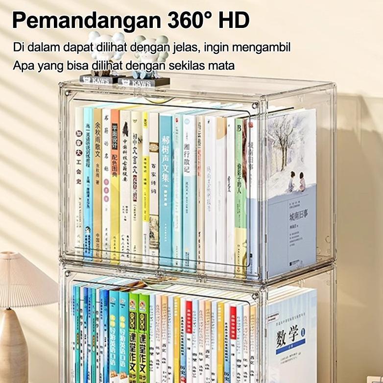 Hemat Stooder Kotak Penyimpanan Buku Kotak Penyimpanan Transparan Kotak Display Akrilik Rak Buku Des