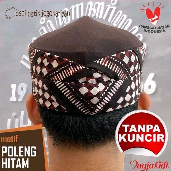 Peci Batik Jogokariyan Tanpa Kuncir Motif Poleng Sogan