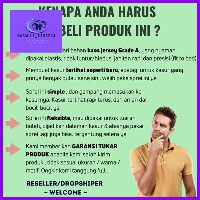 Sarung Kasur Uk.120x200x25-30 cm POLOS Untuk SPRINGBED