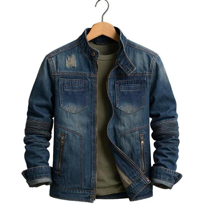Jaket Jeans Biker Denim Pria Wanita Terbaru Blazer Keren Distro MS