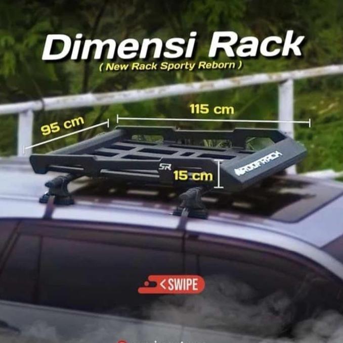 Roof Rack Bagasi Atas Mobil All New Fortuner Vrz 2018 - 2025 Merek Rhino Plus Cros Bar Komplit Terba