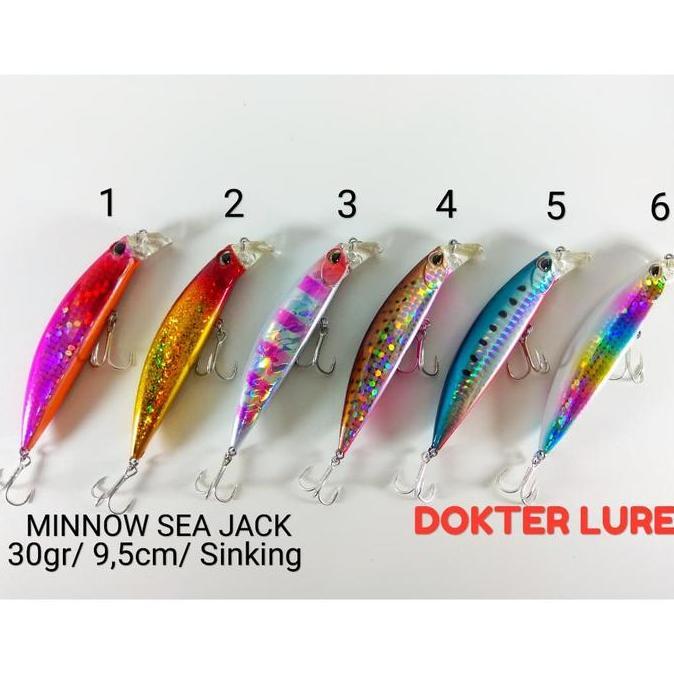 LURE Minnow SEA JACK 30gr 9.5cm Sinking Umpan Casting