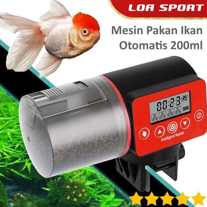 Mesin Pakan Ikan Otomatis Automatic Aquarium Fish Feeder Timer 200ml