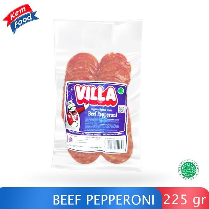 Snack- Villa Beef Pepperoni Topping Pizza, Roti Dan Kue - 225Gr