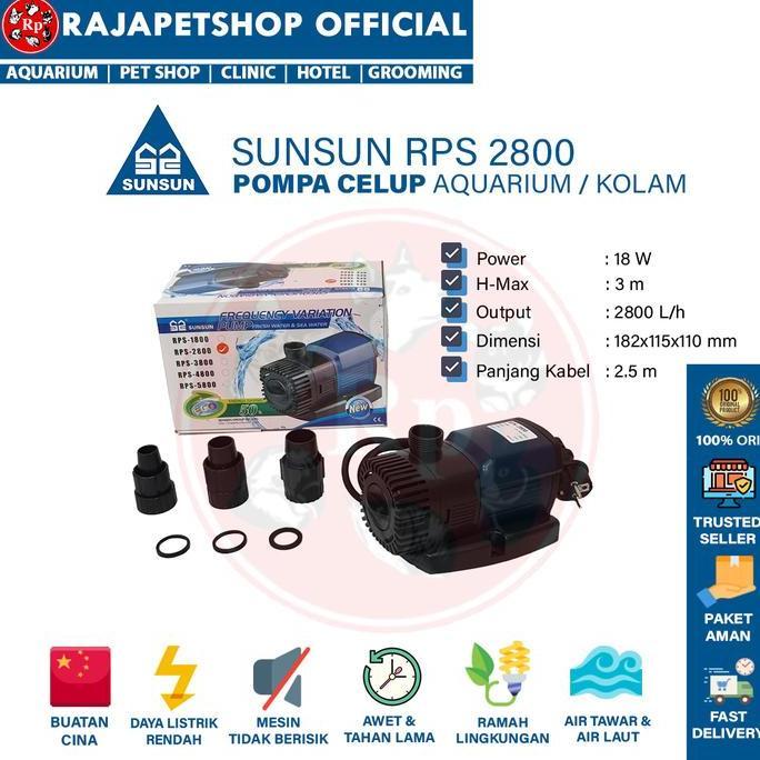 ( POMPA AIR ) SUNSUN RPS 2800 SUBMERSIBLE WATER PUMP KOLAM AQUARIUM POMPA CELUP LOW WATT