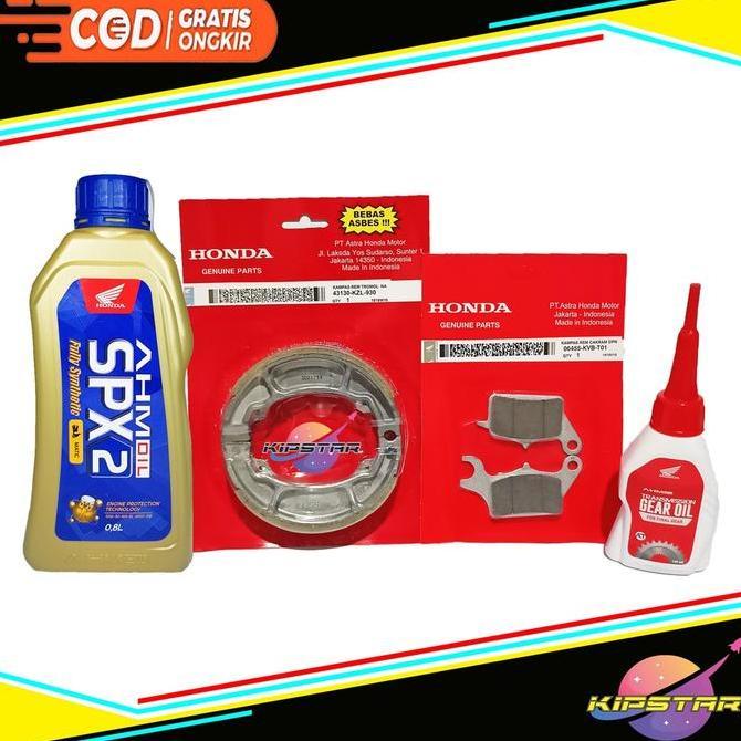 Paket Kampas Rem Depan Belakang Oli Spx 2 Oli Gardan Honda Beat Vario Scoopy Spacy Vario 125 / Kampa