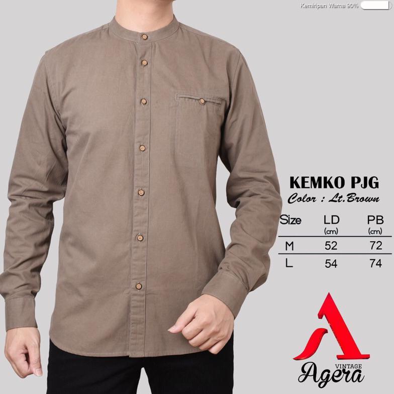 Viral  Kemko Tangan Panjang Kerah Shanghai/Kurta/Koko Dan Kemeja Original Agera Vintage/Pakaian Musl