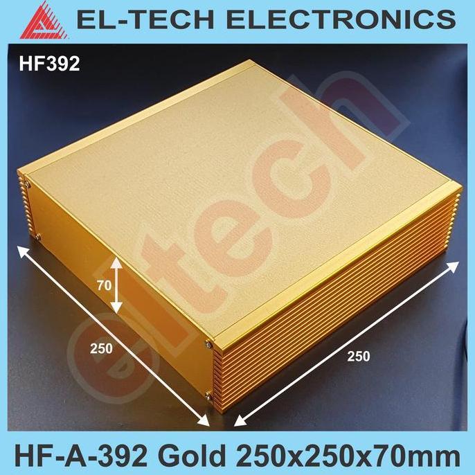 Box Aluminium HF-A-392 Gold 70x250x250mm Electronic Instrument Project Alumunium Alminium Almunium K