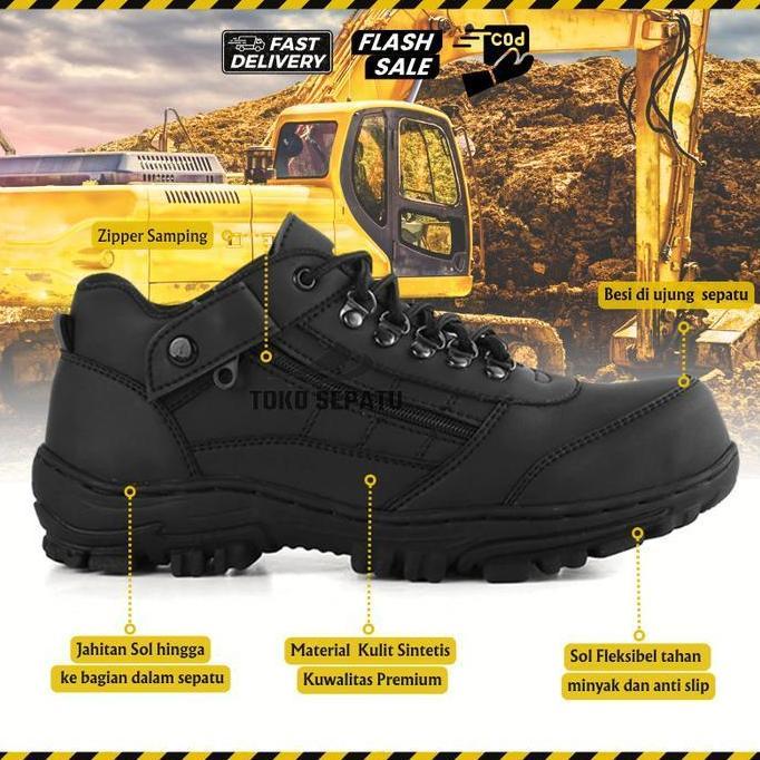 Termurah / Hot Sale Sepatu Safety Pria Boots Proyek Ujung Besi - Safety Shoes Boot Tactical Steel To