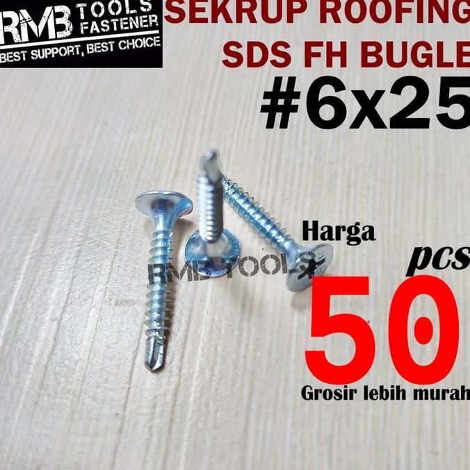 Sekrup Roofing SDS 6 x 25 mm / Sekrup SDS Baja Ringan FH 6 x 2.5 cm original