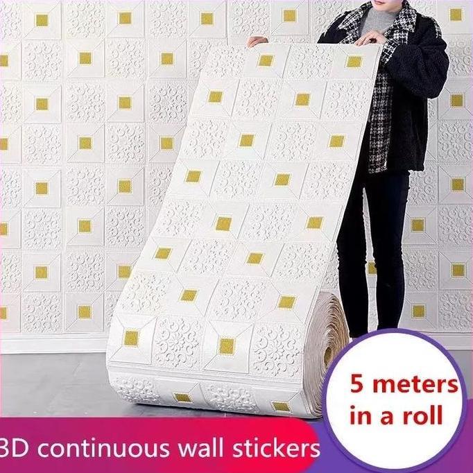 Wallpaper 3d Roll panjang wallpaper 3d bata foam