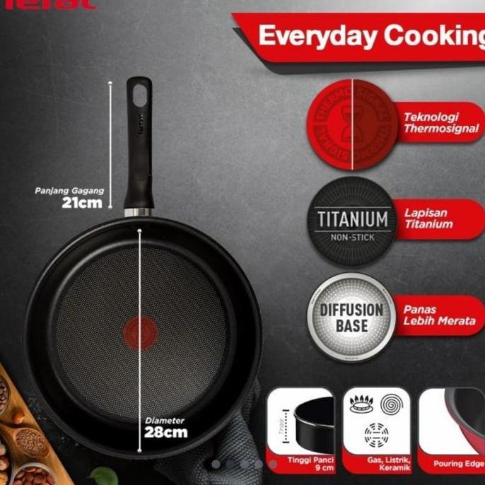 DIAMBU TEFAL EVERYDAY Frypan 28cm. wajan penggorengan