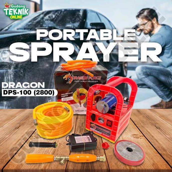 TREBA Alat Portable Sprayer DRAGON FORCE DPS100 DPS100(2800) / Mesin Stim Cuci Motor Mobil Siram Tan