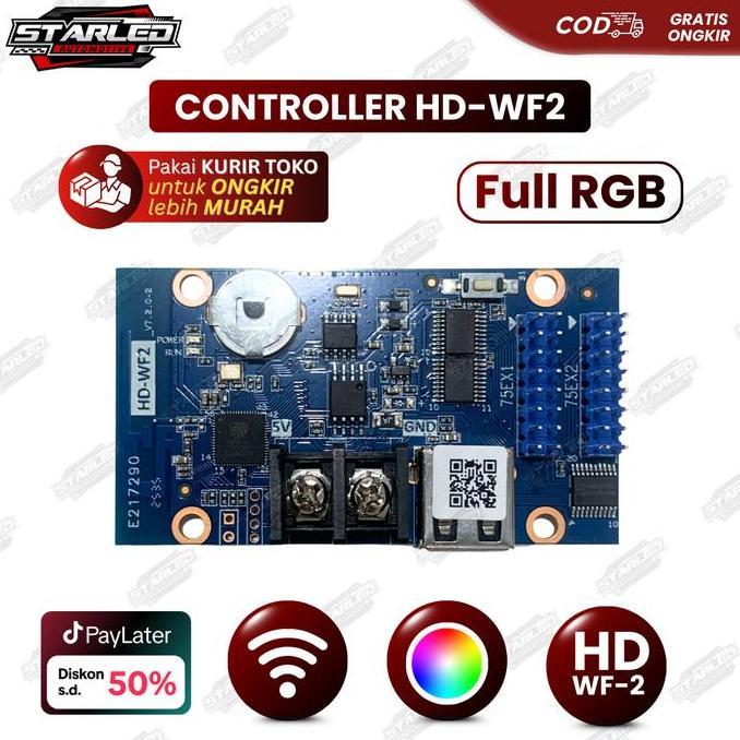NOICHERS Mesin CONTROLLER HUIDU HD-WF2 HD WF2 RUNNING TEXT RGB FULL Putih COLOR