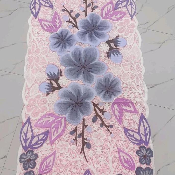 TAPLAK MEJA RUANG TAMU / TAPLAK MEJA MINIMALIS MOTIF BUNGA BESAR / TAPLAK MEJA TAMU MODERN Taplak Me