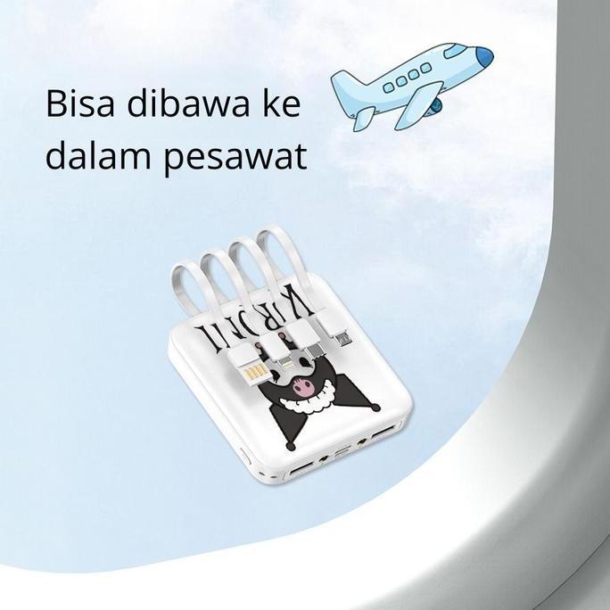 MIPOW Custom Powerbank 20000mah Kustom Power Bank Mini LED dengan Kabel Data Lightning Type C Micro 