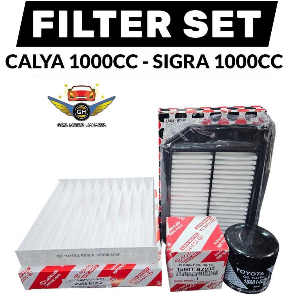 PAKET SERVIS SET FILTER UDARA - FILTER AC - FILTER OLI DAIHATSU SIGRA 1000CC - CALYA 1000CC