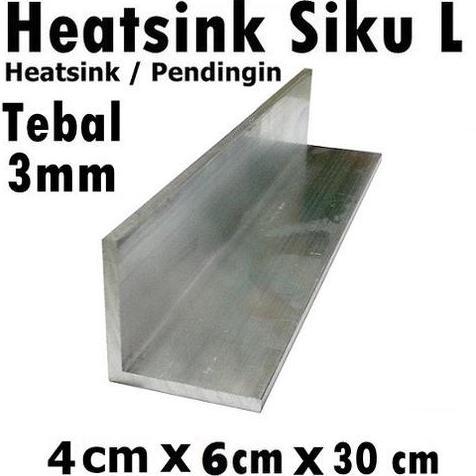 HEATSINK L COOLING COOLER PENDINGIN UKURAN 4CM X 6CM X 30CM TEBAL 3MM LED POWER AMPLI AMPLIFIER BOX