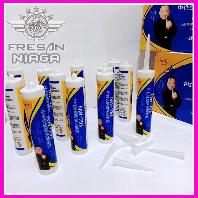 Potere- Lem Kaca Lem Alumunium Lem Beton Lem Sealant Lem Silikon Neutral Silicone Sealant Cartridge 