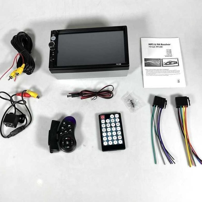 Double Din Tape Audio Mobil Media Player Mp5 Bluetooth 7" Layar Sentuh Fm Radio Remot Efek Suara