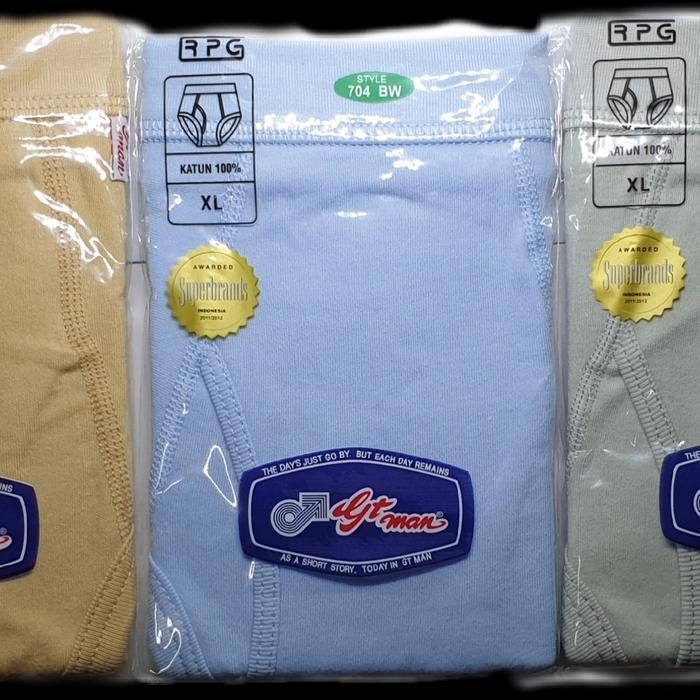 Bisa Cod - Celana Dalam Pria Gt-Man / Cd Gt Man / Pakaian Dalam Gtman Rpg 704 Bw Katun Dewasa Polos 