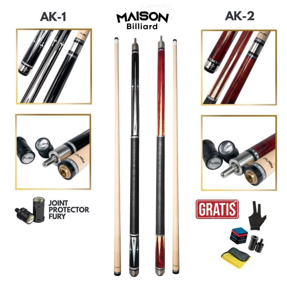 hot product stick billiard fury ak series ak-1 ak-2 cue / stik billiar fury ak original