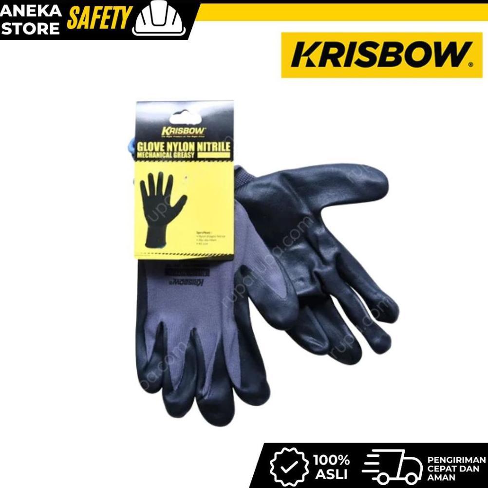 Krisbow Safety Gloves Sarung Tangan Pengaman Nilon Nitril