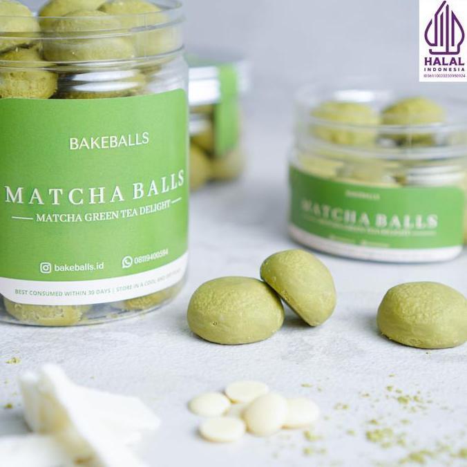 Matcha Balls | Eggless Matcha Green Tea Cookies by Bakeballs| Kukis Matcha | Kue Kering Halal, TANPA