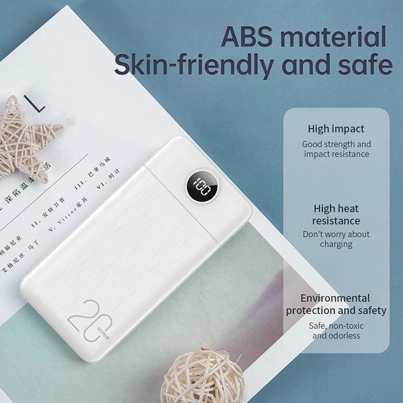 BestPromo (Hot)Kivee Powerbank 20000Mah Fast Charging Kv-Pt126 Black Max Real Capacity Tipis Portabe