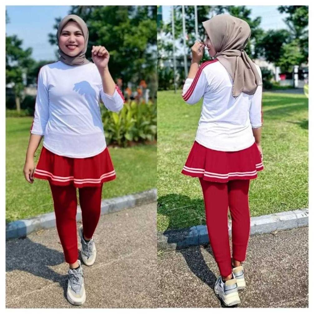 NEW PRODUCT Setelan Rok Legging Nike Casual Trendy Masa Kini Sporty Setelan Baju Olahraga Wanita Mus