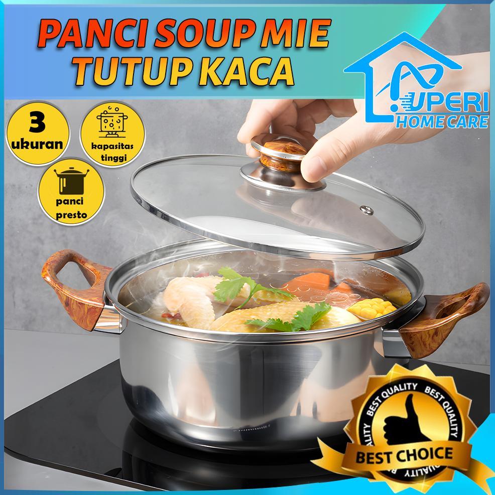 BESTPROMO UPERIPANCI SUP SOP SOUP POT STAINLESS STEEL TUTUP KACA MURAH/PANCI SOP STAINLESS STEEL SOU