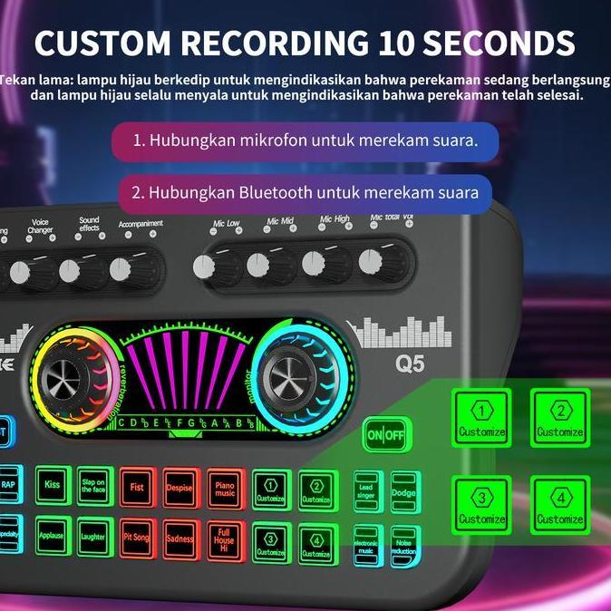 Fimasanihsasti8 - Siborie Soundcard Q5 Soundcard Audio Usb External Sound Card Mic Mixer Bluetooth P