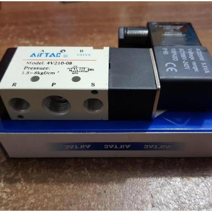 Kirimkirim- Solenoid Valve Airtac 4V210-08 Ac 220/Dc24 / Selenoid Airtac 4V210-08